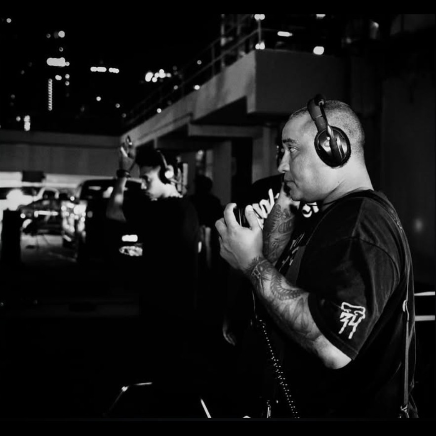 Francisco Useche on set